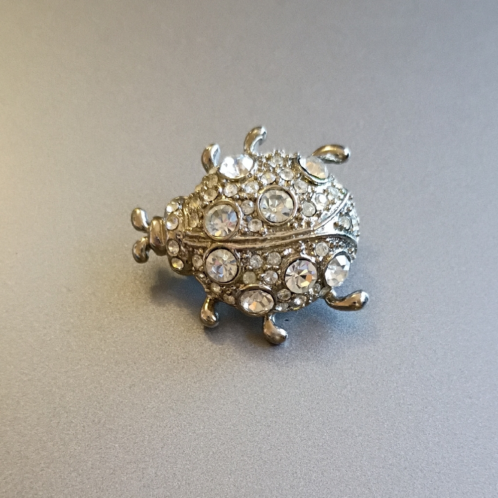 Vintage Silver Crystal Brooch
